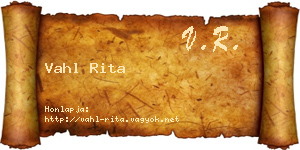 Vahl Rita névjegykártya