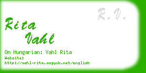 rita vahl business card